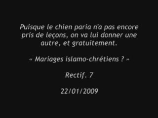 Rectifs. 7 : « Mariages islamo-chrétiens ? »