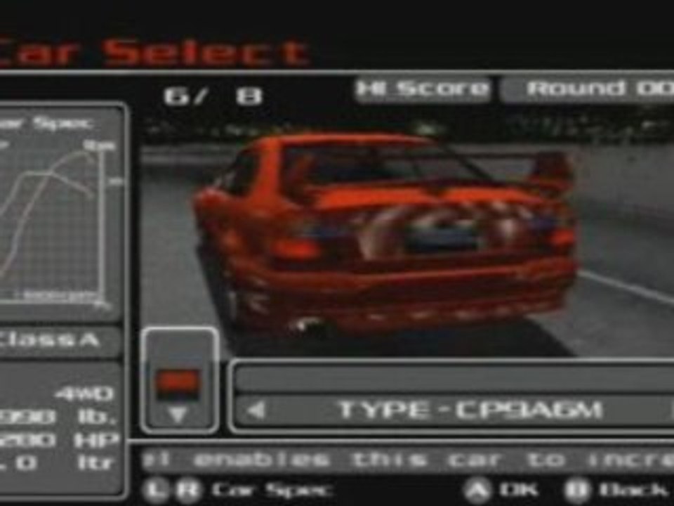 Tokyo Extreme Racer Car select for XBox 360