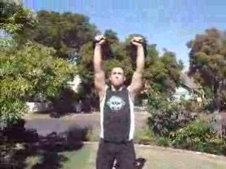 Kettlebell Overhead Squat with a 32 kg