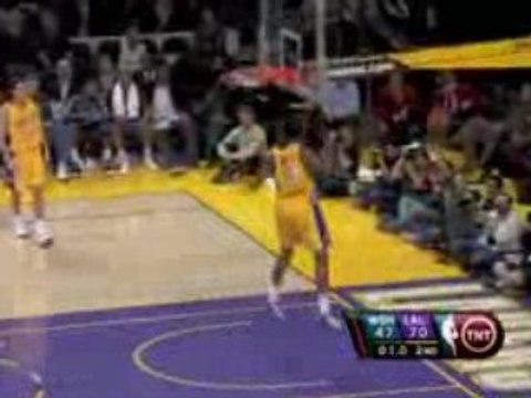 NBA Trevor Ariza gets the steal into a spectacular dunk.