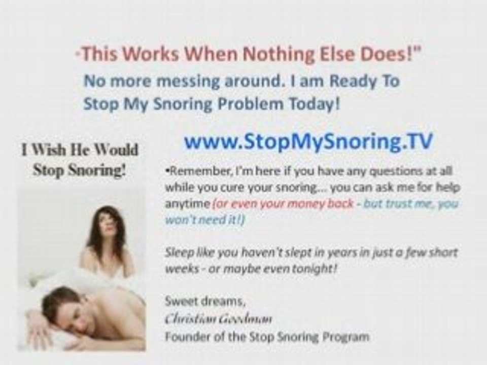 Snoring Remedies * Guaranteed To Work Or Your Money Back
