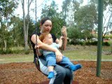 Ozan and Ozlem on a swing