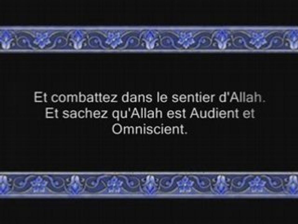 Sourate 2 Al-Baqara ( LA VACHE ) Versets 233 à 252