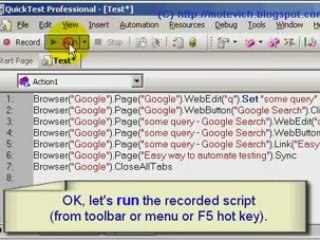 How to record QTP script - QTP video