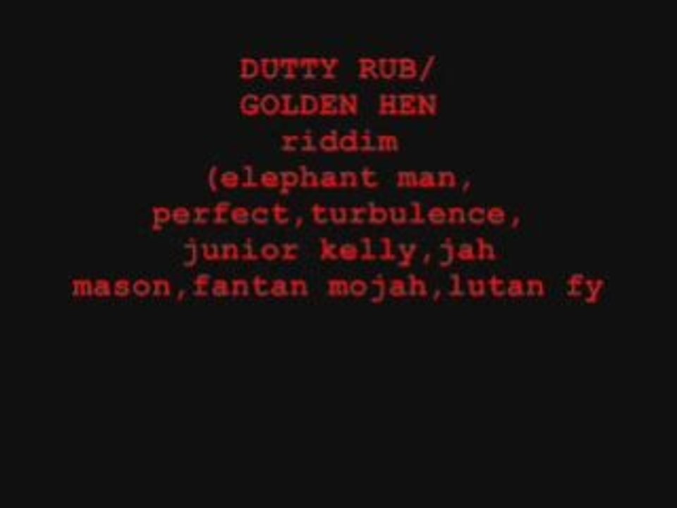 Golden hen / dutty rub riddim by solJAHman
