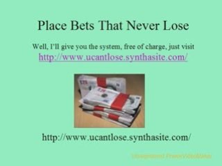 Make How To Place Horse Bets That Can't Lose