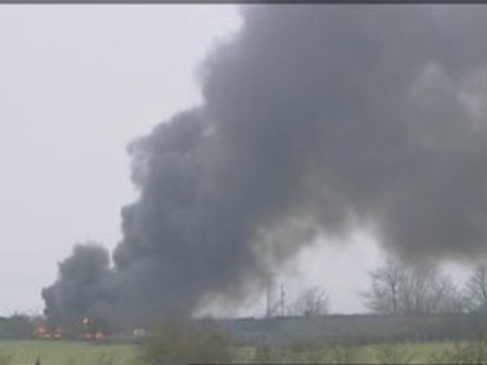 Freight train crash: black smoke cloud over Ayrshire