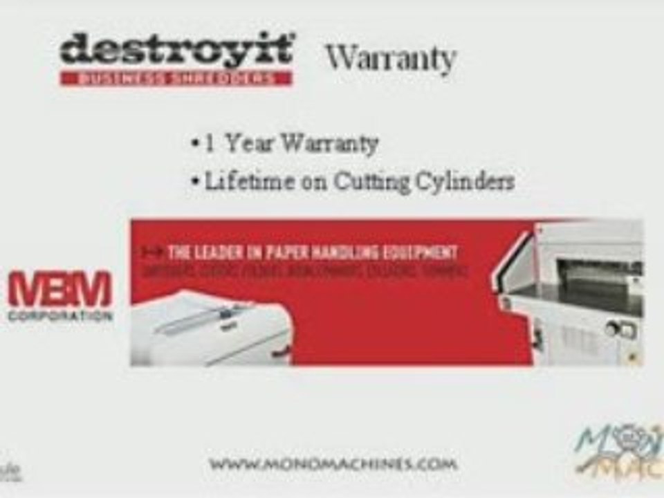 Destroyit 2604cc Cross-Cut Shredder Level 4 Warranty