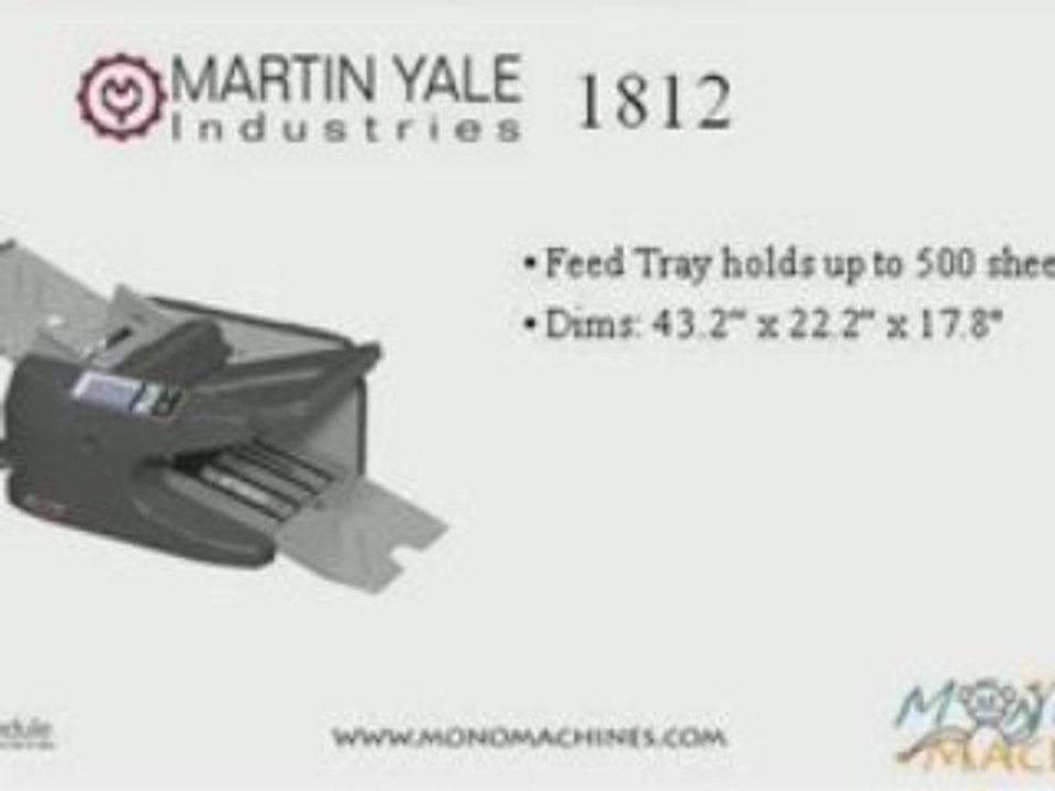 Martin Yale 1812 Variable Speed Auto Paper Folder - Tour