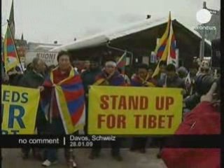 Manifestation pro-tibet à Davos