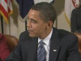 President Barack Obama jokes about the bad weather