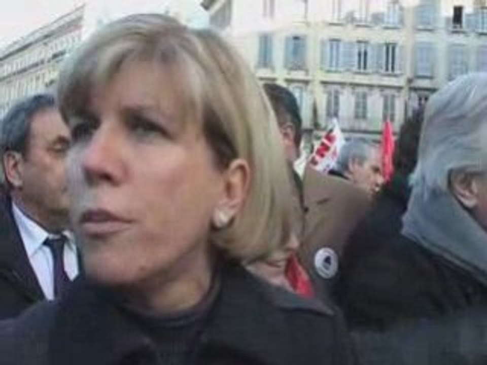 Sylvie Andrieux à la manifestation du 29 janvier à Marseille