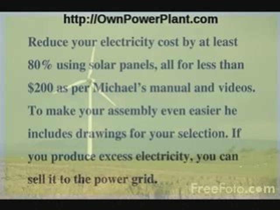 budget production of your own electricity