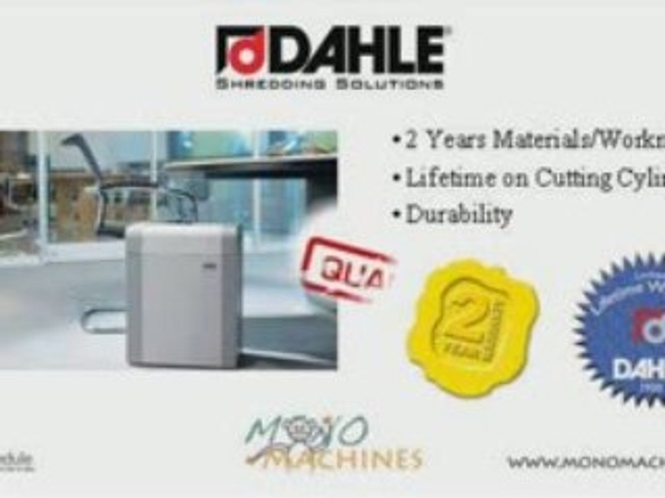 Dahle 20831 EC Cross Cut Shredder Warranty