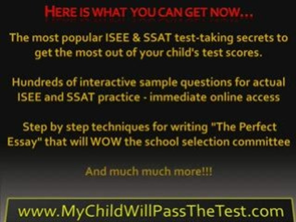 ISEE SSAT Test Prep Course for Private School Exam