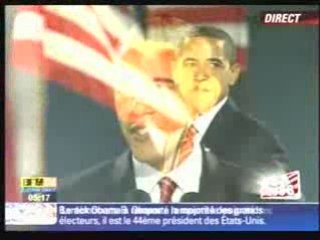 La victoire en direct de  BARACK OBAMA sur BFM TV