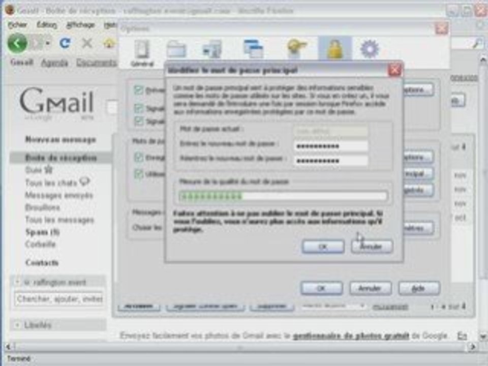 Sécurisez Firefox avec un mot de passe principal
