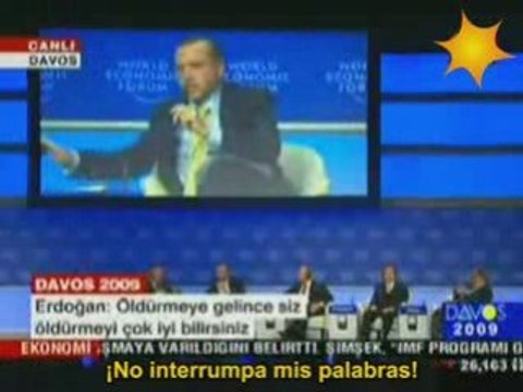 Erdogan le responde a Shimon Peres en Davos 2009