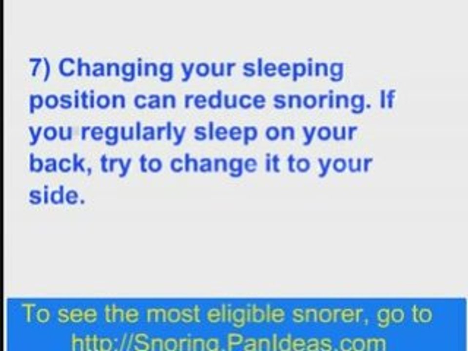 Eliminate Snoring - 10 Tips to Stop Snoring Naturally