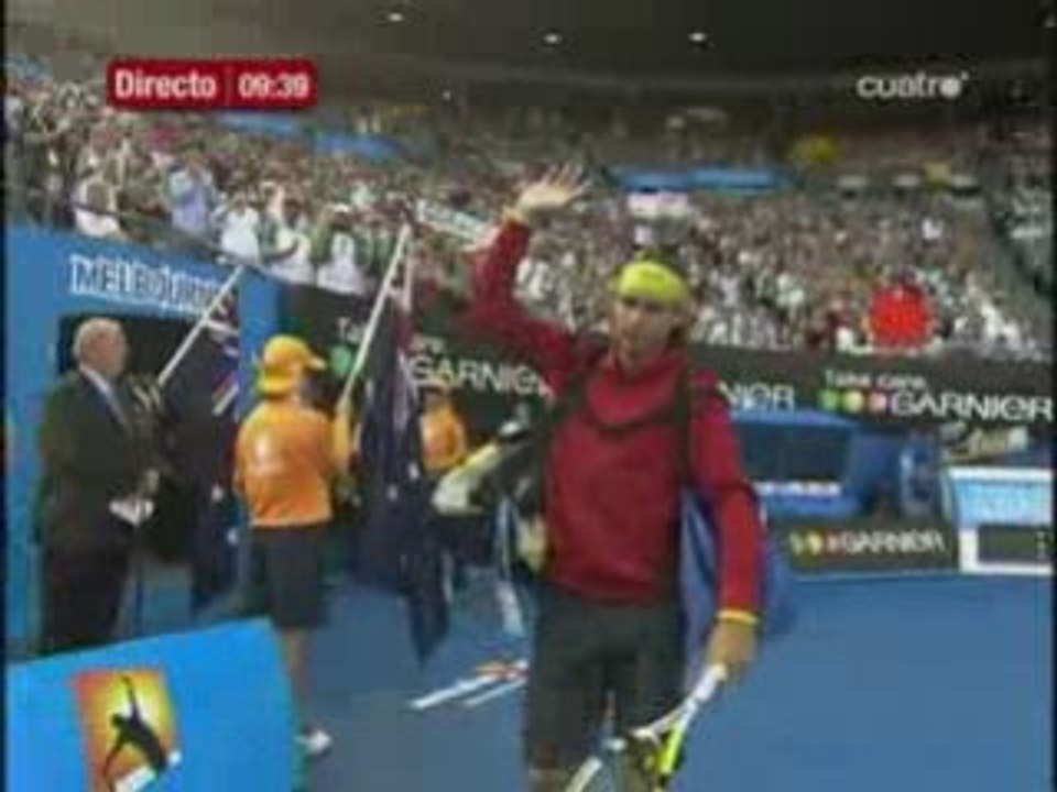 A las 7'39  Nadal y Federer saltan a la pista