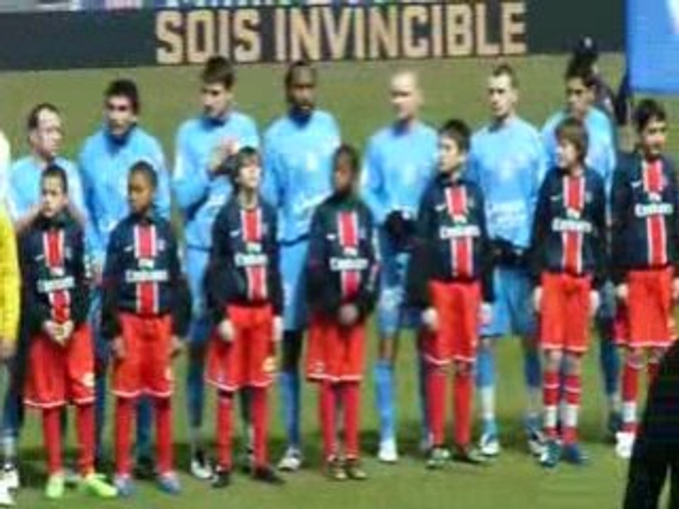 PSG CAEN  31.01.2009 Entrée des joueurs Parc des Princes