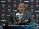 NBA Kobe Bryant talks to the media after scoring 61 points