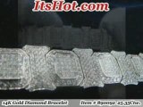 14K Gold Mens Designer Diamond Link Bracelet 25.35ct