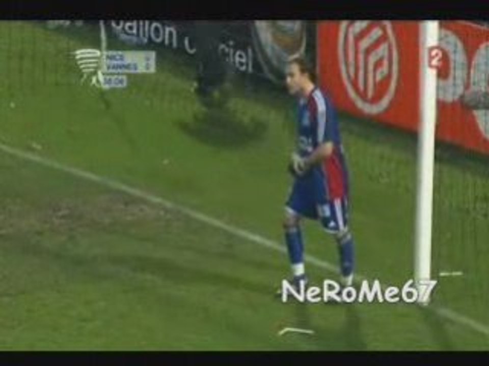 CDL : Nice 0-0 Vannes => Coup franc sur la barre