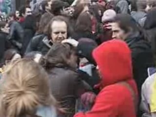 Manifestation lors de la visite de V. Pecresse à Strasbourg