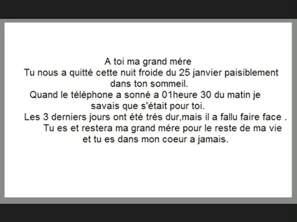 A ma grand mère