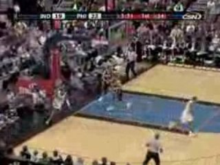 NBA Andre Miller rips the ball from Mike Dunleavy and finds