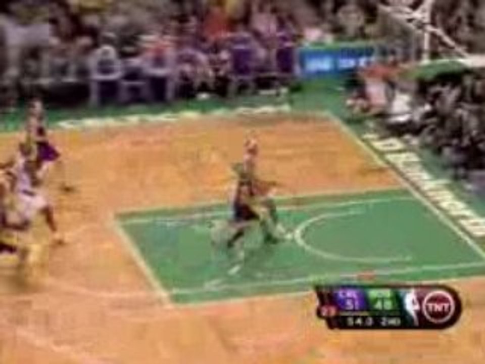 NBA Paul Pierce chases Derek Fisher all the way down and mee