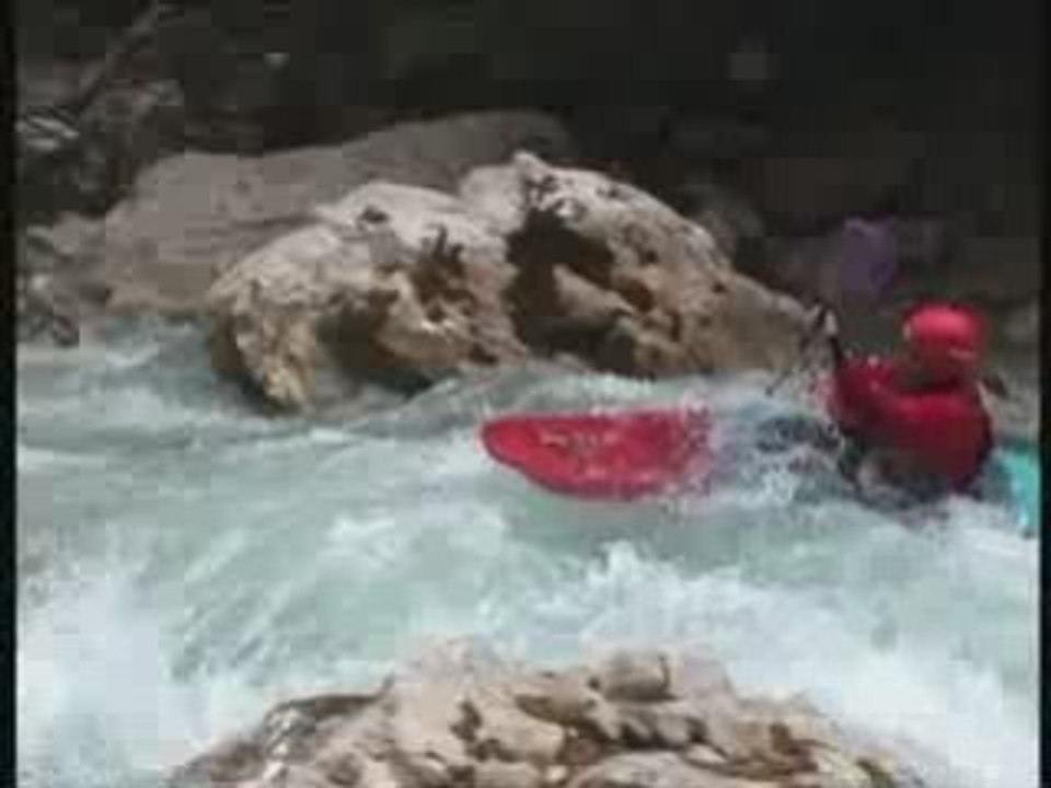 Próchno w kajaku - rzeka Rissbach Austria ,miejsce WW III