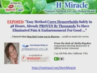 Treatment of Hemorrhoids Natural Treatment Cures