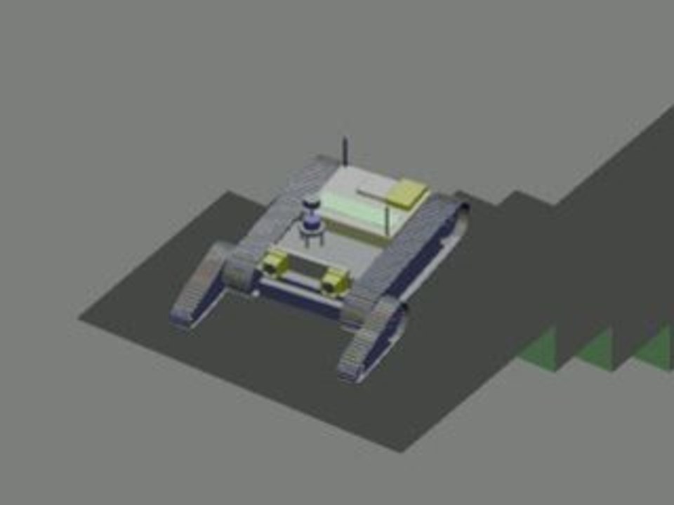 RecurDyn Simulation of Robot Tracked Vehicle Climbing Stairs