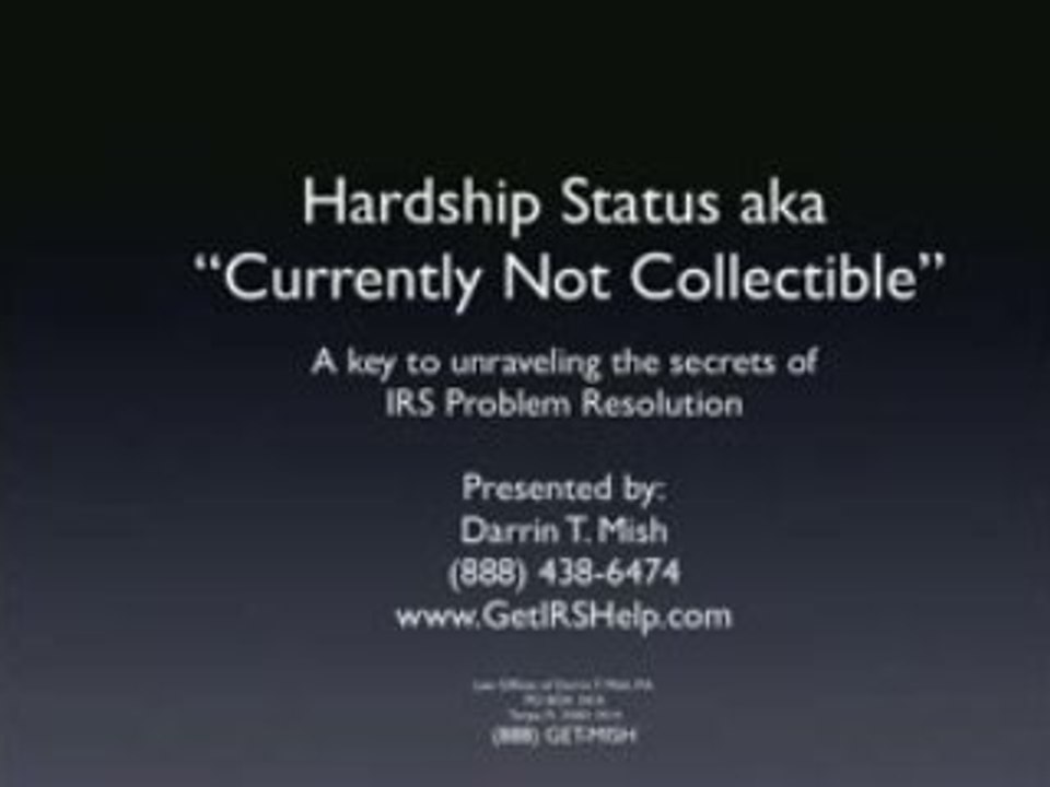 IRS Currently Not Collectible status CNC