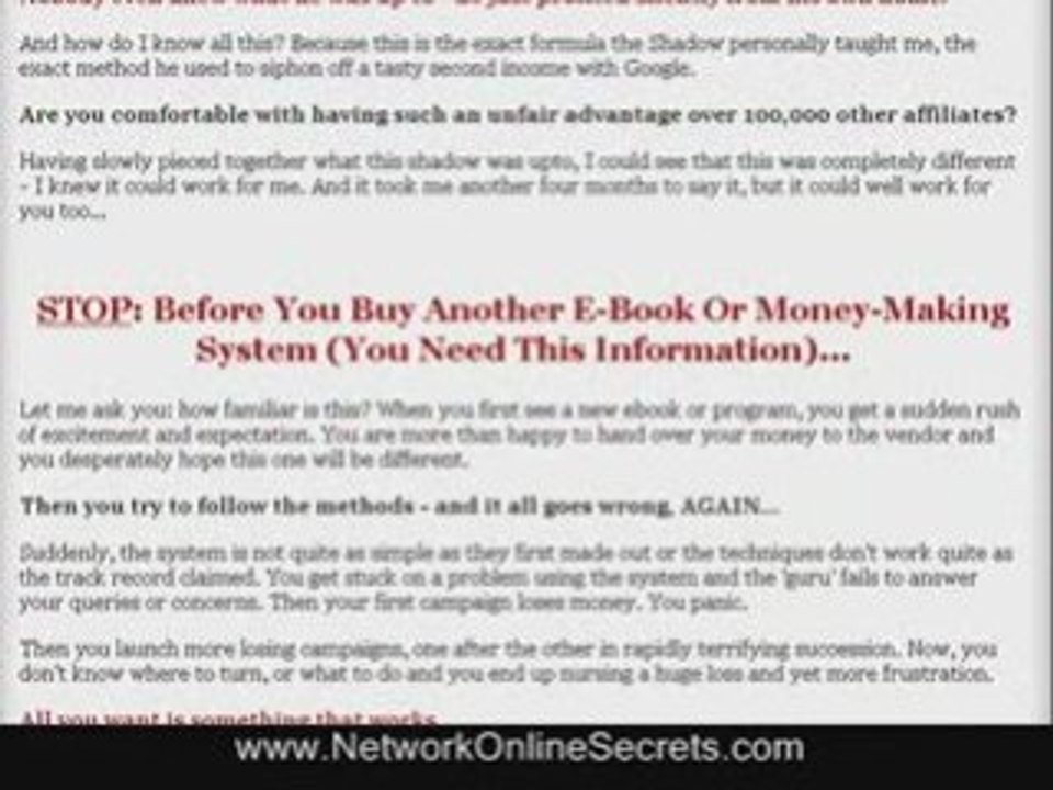 Google Shadow Bonus "Free Offer Here"