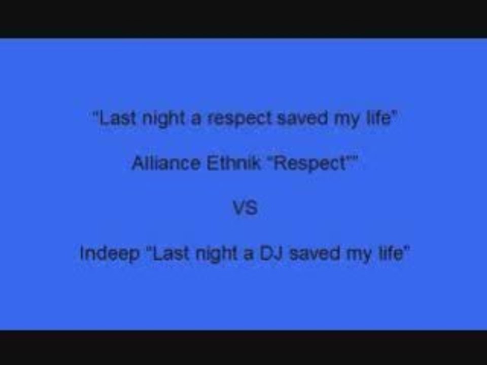 Alliance Ethnik/Indeep "Last night a respect saved my life"