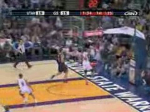 NBA Corey Maggette steals the pass...He finishes with a slam