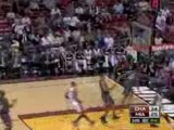 NBA Dwyane Wade takes the pass from Mario Chalmers and finis