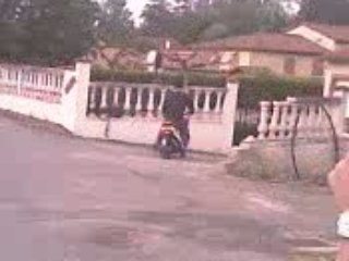 Roue arriere avec scooter des années 70