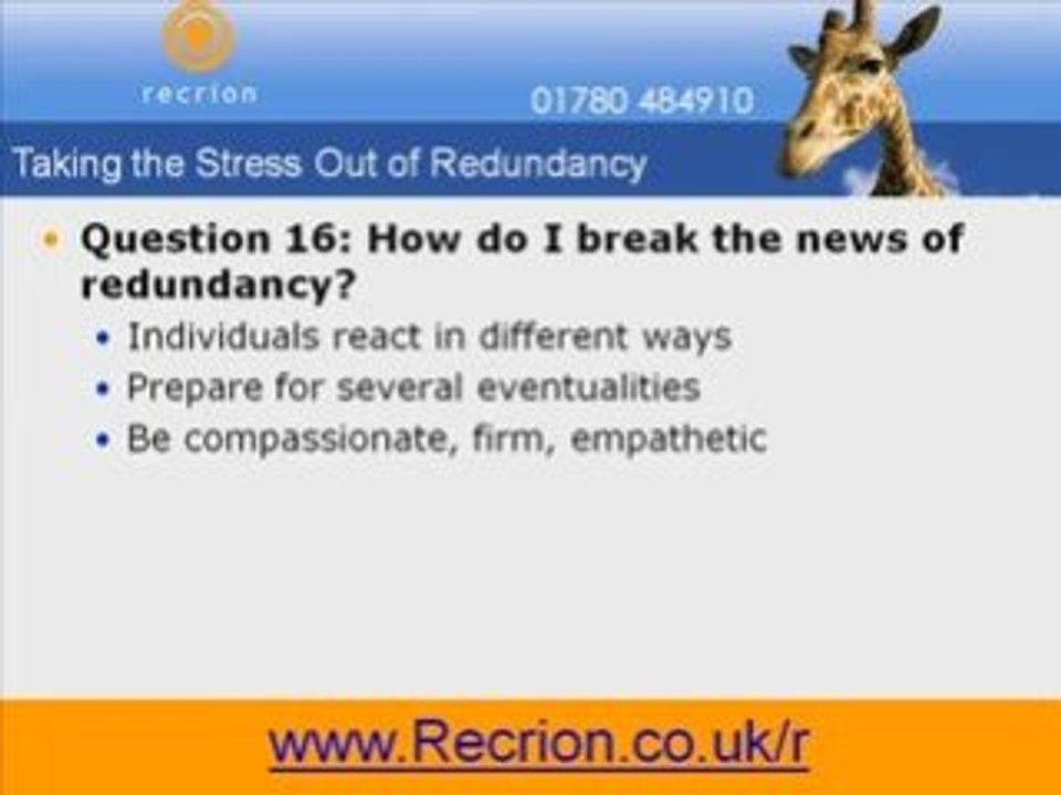 Redundant Staff - Receive Free Video Series Now!