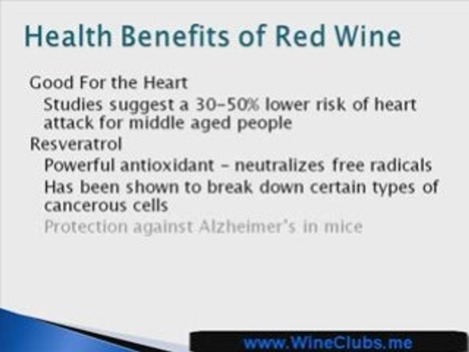 Health Benefits of Red Wine