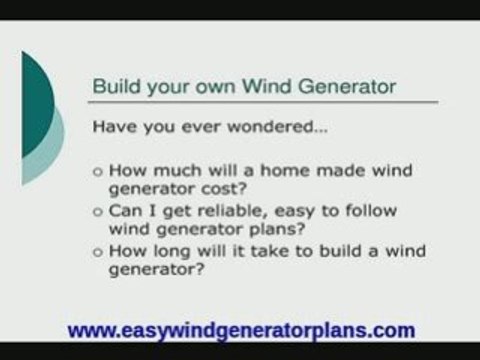 Go green, build your own wind turbine. Get free electricity