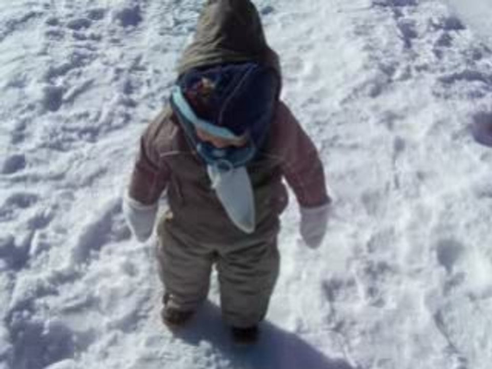 Il marche dans la neige