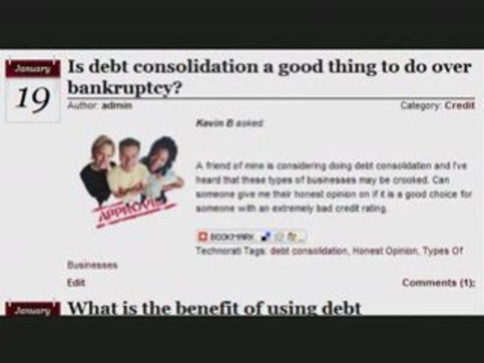 Debt consolidation video
