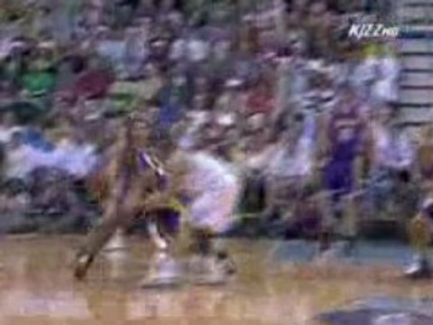 NBA Kobe intercepts the pass, tiptoes down the sideline and