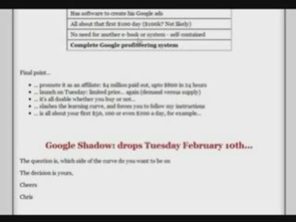 Using GOOGLE SHADOW to promote AFFILIATES