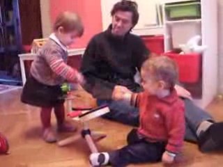 Nicolas et Alexandra à la batterie