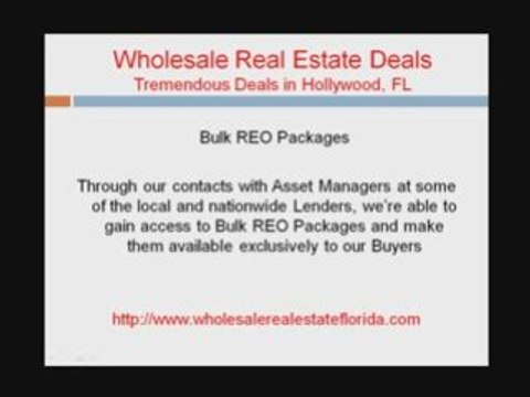 Hollywood Florida wholesale real estate deals